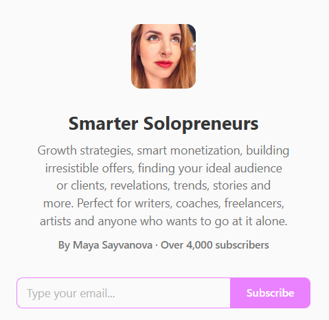 Maya_Sayvanova_Smarter_Solopreneurs_Newsletter_Subscribe_Page