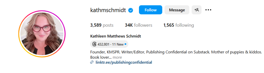 Kathleen_Schmidt_Publishing_Confidential_Instagram_Page