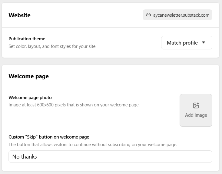 Substack_Dashboard_Settings_Website_Welcome_Page
